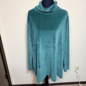 IMAN Women’s 3X Green Soft Cowl Neck Sweater Holiday Party Career Office Spandex